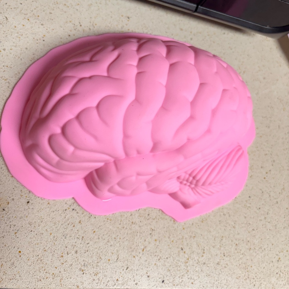 Pink Brain-Shaped Silicone Mold